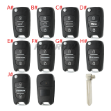 For Hyundai 3 button remote key blank with HY14 blade