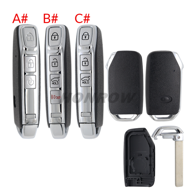 For Kia 3 button remote key blank with battery holder, buttons on the side，please choose the button type.