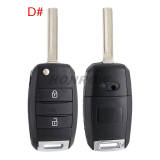 For KIA 2 button remote key blank please choose the key blade