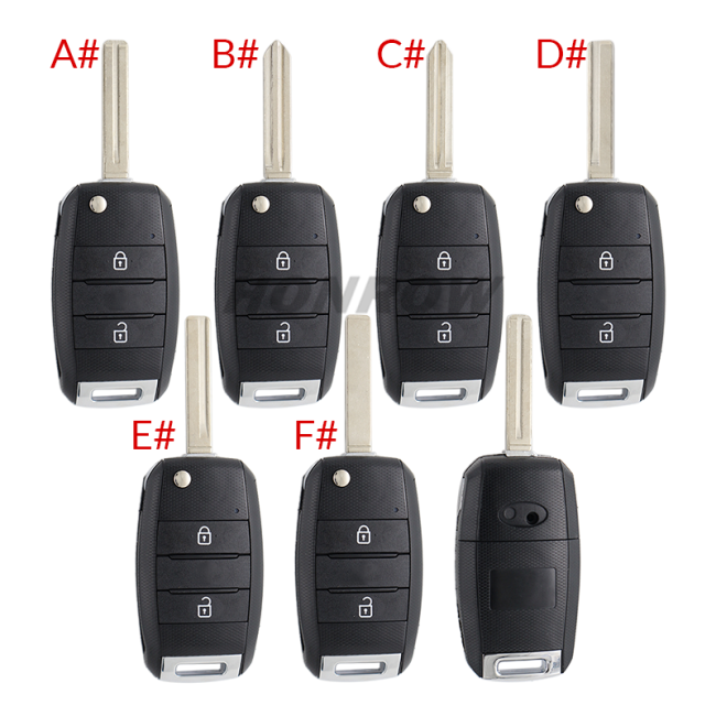 For KIA 2 button remote key blank please choose the key blade