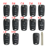 For Hyundai 3 button remote key blank with HY20R right  blade