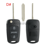 For Hyundai 3 button remote key blank with HY14 left  blade