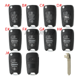 For Hyundai 3 button remote key blank with HY14R blade