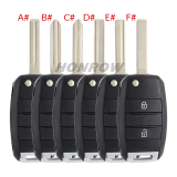 For KIA 2 button remote key blank please choose the key blade