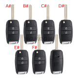 For KIA 2 button remote key blank please choose the key blade