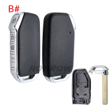 For Kia 3/3+1/4  button smart  remote key blank with battery holder without logo