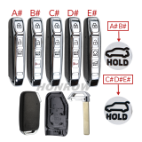 For Kia 3/3+1/4  button smart  remote key blank with battery holder without logo