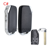 For Kia 3/3+1/4  button smart  remote key blank with battery holder without logo