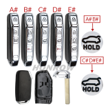 For Kia 3/3+1/4  button smart  remote key blank without battery holder without logo