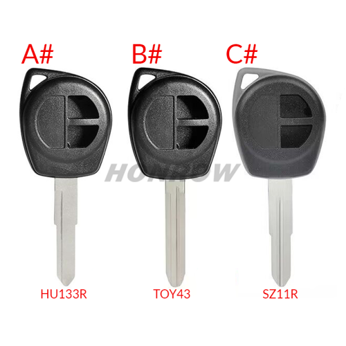 For Suzuki 2 button remote key blank