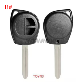For Suzuki 2 button remote key blank