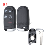 For Chrysler 3 /4 button flip remote key shell with Key Blade