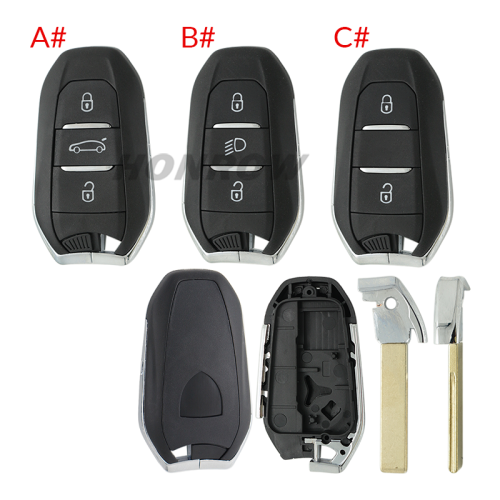 For Peugeot 3 button remote key blank with HU83 blade Please choose the button.