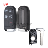 Copy For Chrysler 3 /4 button flip remote key shell with Key Blade