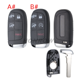 Copy For Chrysler 3 /4 button flip remote key shell with Key Blade