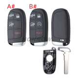 For Chrysler 3 /4 button flip remote key shell with Key Blade