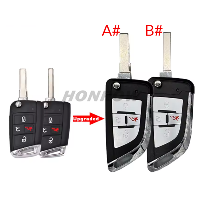 For VW 4 button modified Filp Folding Remote Key Shell HU162 HU66