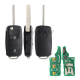 KYDZ For VW Amarok Transporters MQB 2 button flip remote key with ID48 chip-434mhz ASK model P/N: 5K0837202BH 5K0837202DH
