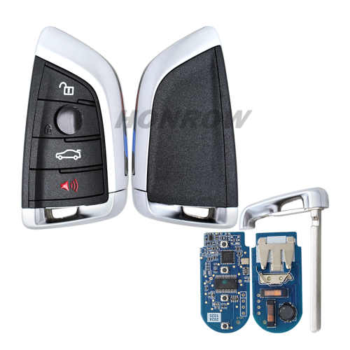 For BMW smart card OM-F434 4 button remote key with PCB（Black）With 434MHZ /PCF7953P chip