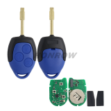 For New Ford Transit blue  3 button remote key with black blade 433MHz ASK 4D63 CHIP FCCID:6C1T 15K601 AG