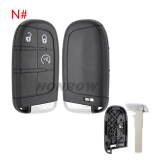 For Chrysler 2/2+1/3/3+1/4+1/5 button flip remote key shell with SIP22 Key Blade without logo