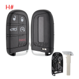 For Chrysler 2/2+1/3/3+1/4+1/5 button flip remote key shell with Key Blade