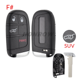 For Chrysler 2/2+1/3/3+1/4+1/5 button flip remote key shell with Key Blade