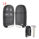 For Chrysler 2/2+1/3/3+1/4+1/5 button flip remote key shell with SIP22 Key Blade without logo