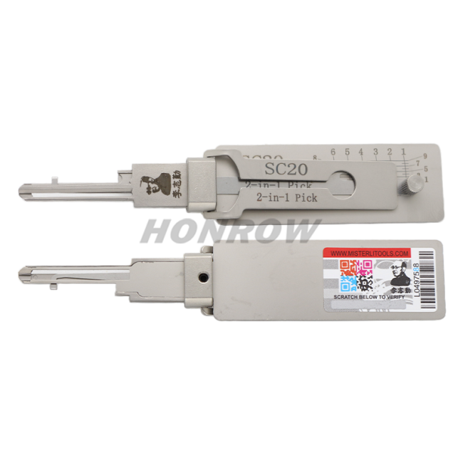 Original Lishi SC20 2 in 1 decoder tool 2IN1 PICK FOR SCHLAGE L MASTER KEYWAY,Residential 2 in 1 tool