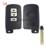 For Toyota 2/2+1/3/3+1 button remote key shell ,the button is square and white,please choose the key button