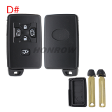 For Toyota 3 button remote key shell , the blade with two side groove (black)