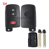 For Toyota 2/2+1/3/3+1 button remote key blank (the button is square)