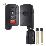 For Toyota 2/2+1/3/3+1 button remote key blank (the button is square)