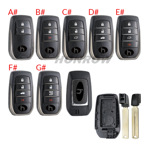 For Toyota 2/3+1/3/3+1 button remote key blank