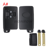 For Toyota 3 button remote key shell , the blade with two side groove (black)
