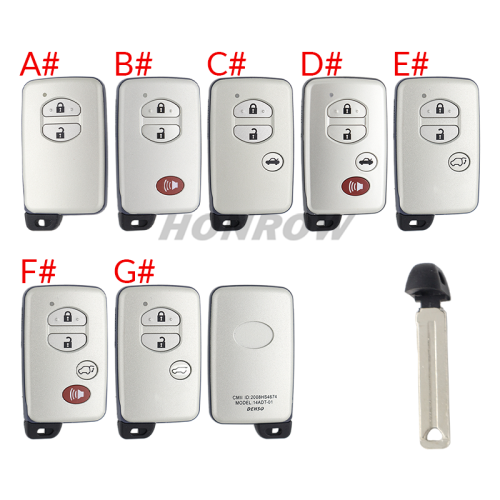 For Toyota Crown 2/2+1/3/3+1 button remote key blank,please choose the key button