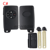 For Toyota 2 button remote key blank , the blade with two side groove (black)
