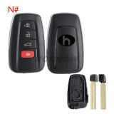 For Toyota C-HR 2/2+1/3/3+1 buttons Smart Remote key blank,please choose the button