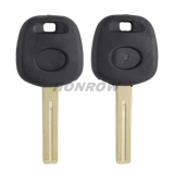 For Toyota transponder key blank ,the chip slot is at the bottom of the key.  A# TOY48 Blade B# TOY40 Blade C# TOY43 Blade