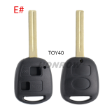 For Toyota 2 button remote key blank A# TOY43 Blade B# TOY47 Blade C# TOY41 Blade D# TOY48 Blade E# TOY40 Blade