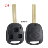 For Toyota 3 button remote key blank A# TOY43 Blade B# TOY47 Blade C# TOY41 Blade D# TOY48 Blade E# TOY40 Blade