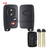 For Toyota 2 button remote key blank  (the button is round)，please choose the key button.