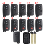 For Toyota 2 button remote key blank  (the button is round)，please choose the key button.