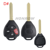 For Toyota Carola 2/3/3+1/4/button Remote key blank with TOY47 key blade,please choose the button.