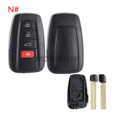 For Toyota C-HR 2/2+1/3/3+1 buttons Smart Remote key blank,please choose the button