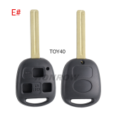 For Toyota 3 button remote key blank A# TOY43 Blade B# TOY47 Blade C# TOY41 Blade D# TOY48 Blade E# TOY40 Blade
