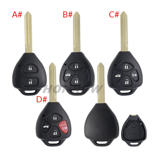 For Toyota Carola 2/3/3+1/4/button Remote key blank with TOY47 key blade without logo ,please choose the button.