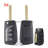 For Toyota 2/3/2+1/3+1 button flip remote key blank with VA2 Blade