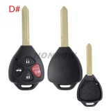 For Toyota Carola 2/3/3+1/4/button Remote key blank with TOY47 key blade without logo ,please choose the button.