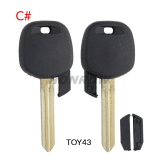 For Toyota transponder key blank without logo ,the chip slot is at the bottom of the key.
